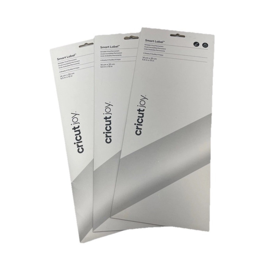 Cricut Joy Smart Label Writable Vinyl/Permanent 5.5 in x 13, White 3-Pkgs